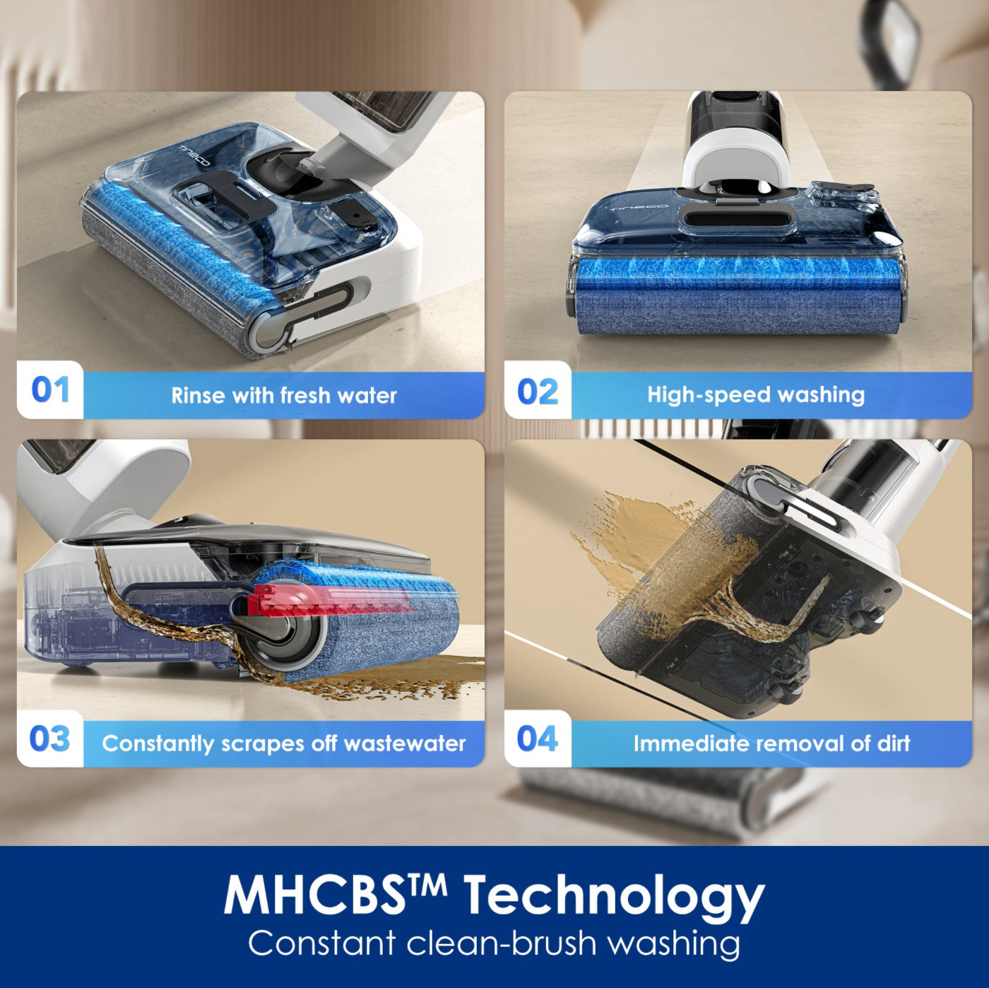 Tineco FLOOR ONE S6 Stretch Pro | New Release - 180° Lay-Flat Design & 85°C Flash Dry